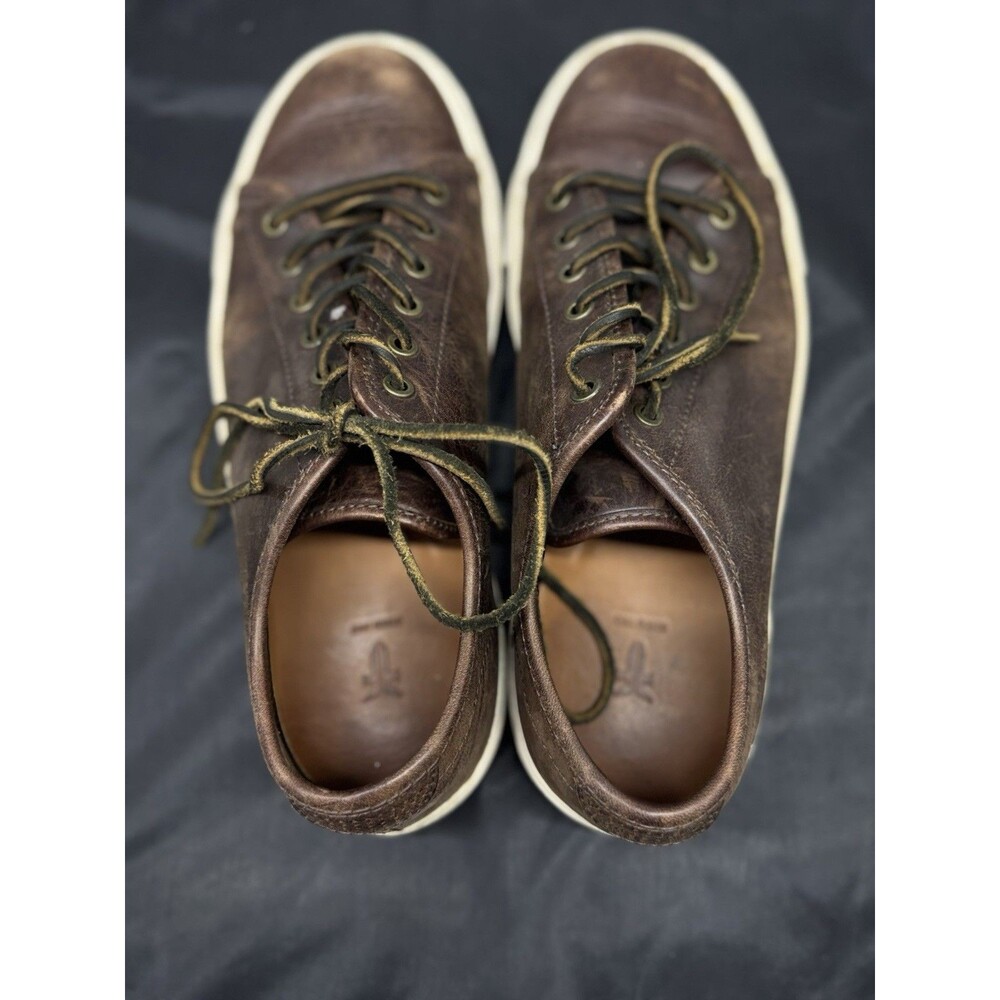 FRYE Brett Leather Lace Up Oxford Low Sneaker Dark Brown Men's 9 - Picture 4 of 6